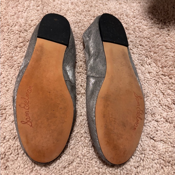 SAM EDELMAN Gray/ Silver Ballet Flats - Picture 4 of 5